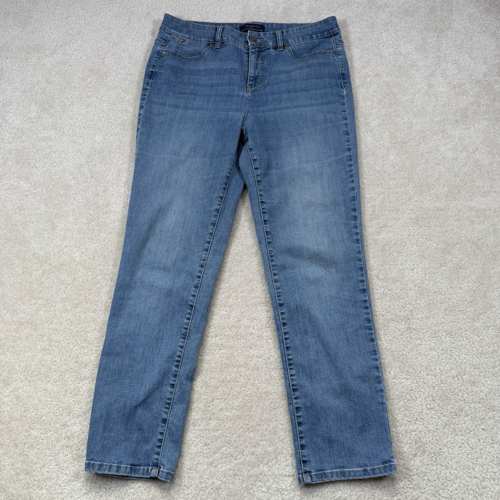 Talbots Simply Flattering 5-Pocket Jeans Womens 10 Blue Mid Rise Straight